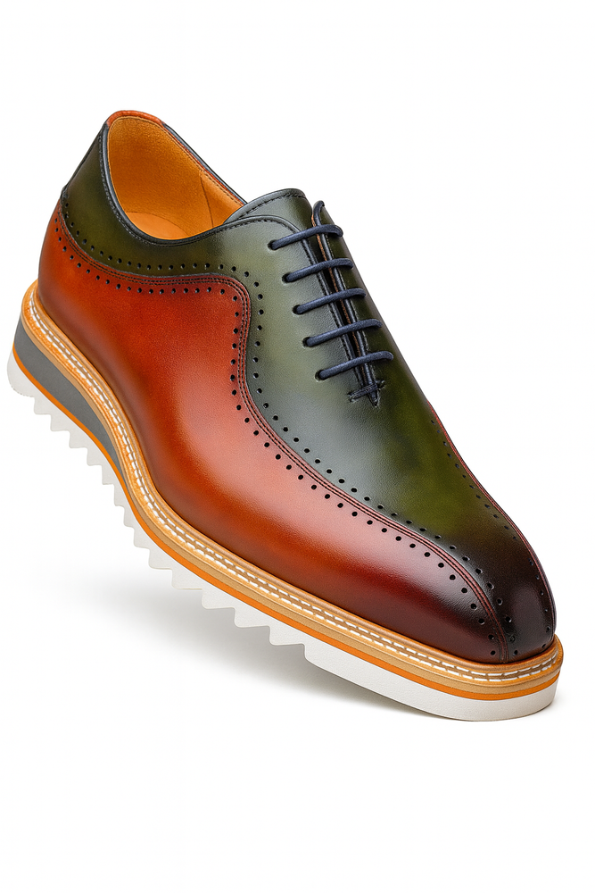 Stylish Two-Tone Brogue Oxford