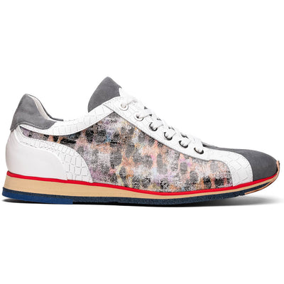 Zelli Leo Sueded Italian Goatskin Sneakers Grey Multi (66-250-GRY)