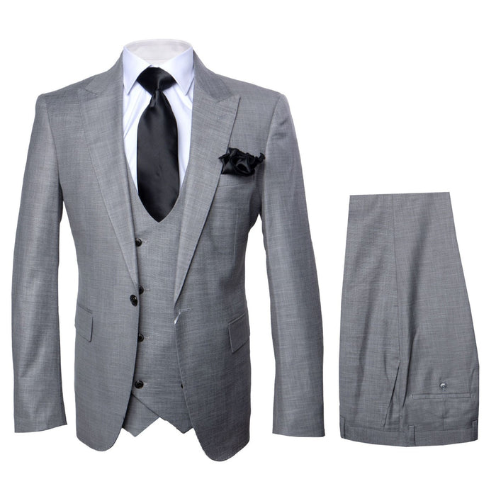 Silverstone Light Grey 3-Piece Modern Executive Suit by Rossiman