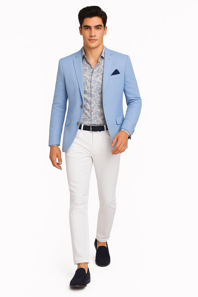 Linen Blazer - Light Blue Linen Sportcoat