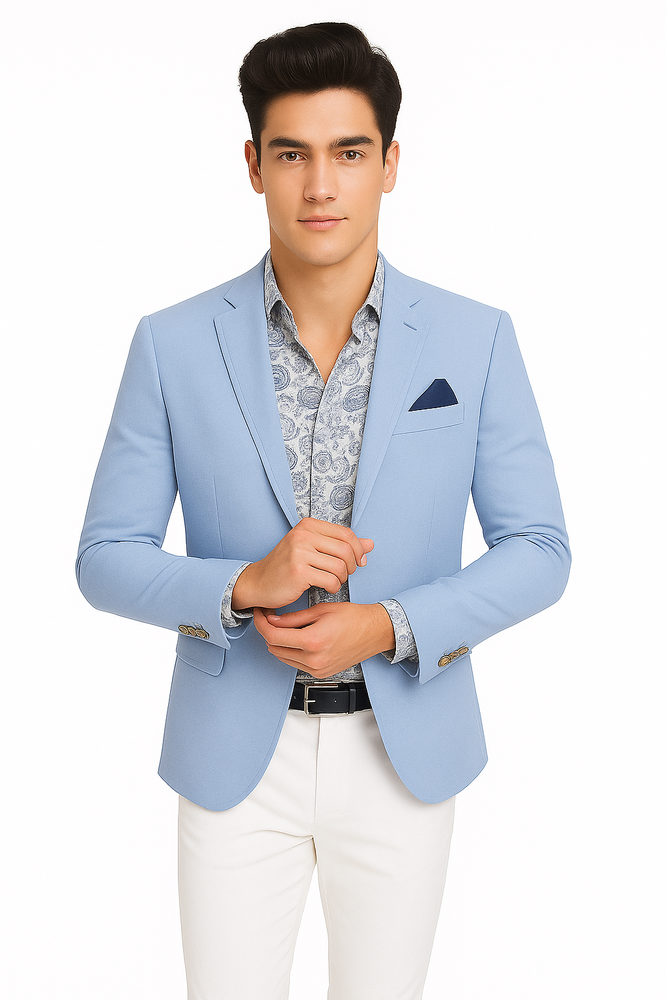 Linen Blazer - Light Blue Linen Sportcoat