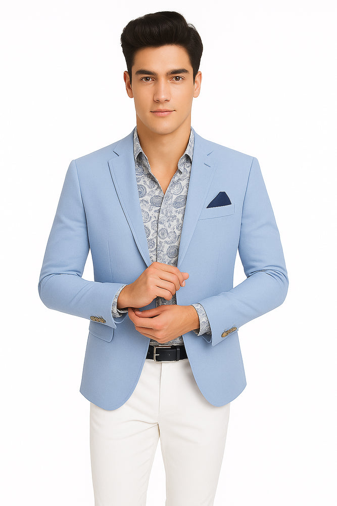 Linen Blazer - Light Blue Linen Sportcoat