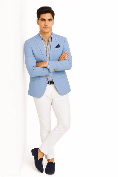 Linen Blazer - Light Blue Linen Sportcoat