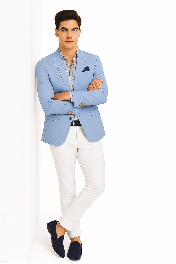 Linen Blazer - Light Blue Linen Sportcoat