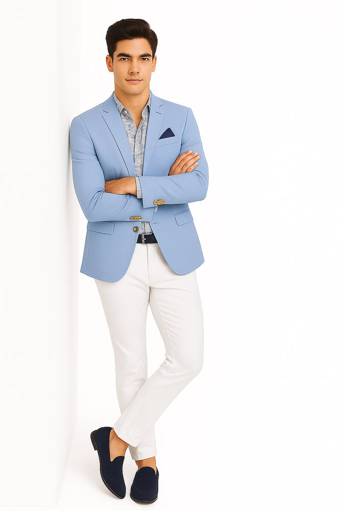 Linen Blazer - Light Blue Linen Sportcoat