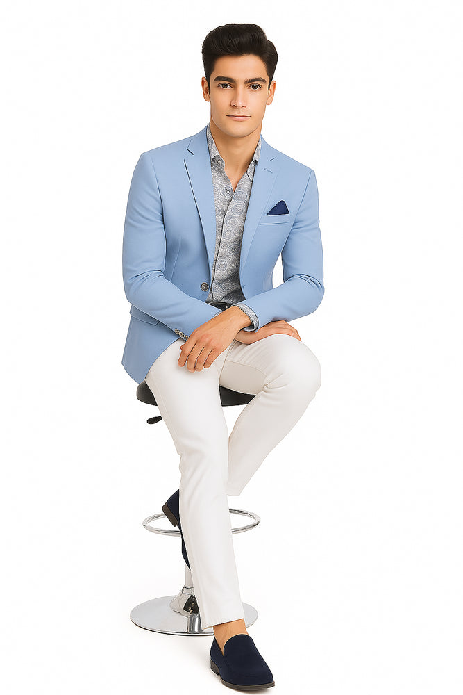 Linen Blazer - Light Blue Linen Sportcoat