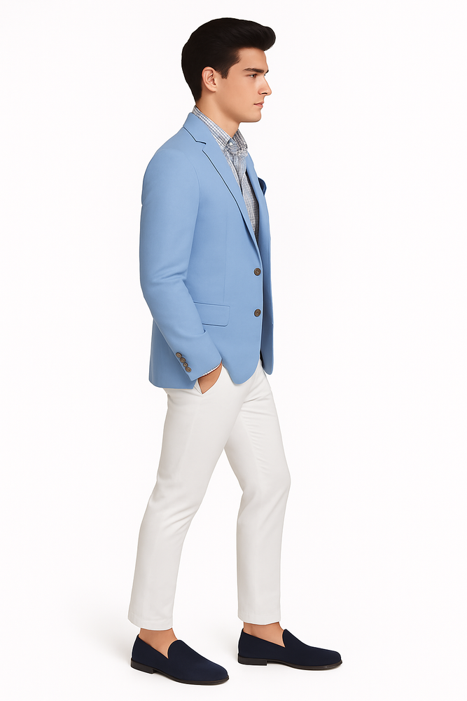 Linen Blazer - Light Blue Linen Sportcoat