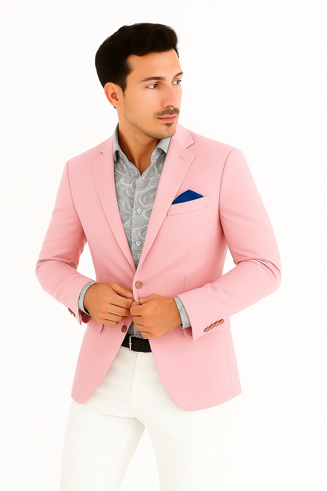 Linen Blazer - Pink Linen Sportcoat