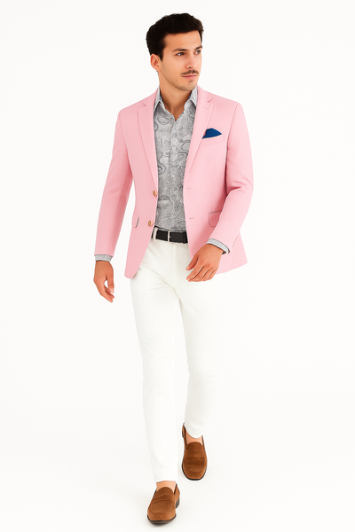 Linen Blazer - Pink Linen Sportcoat
