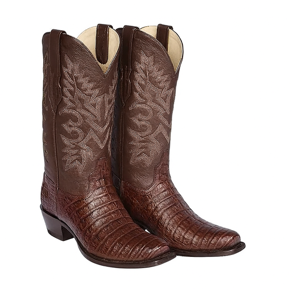 Los Altos Belly 7 Toe Brown Caiman Boots
