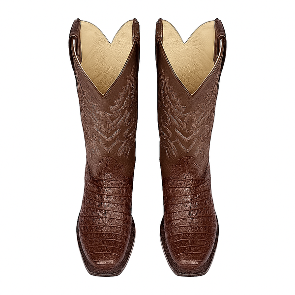 Los Altos Belly 7 Toe Brown Caiman Boots