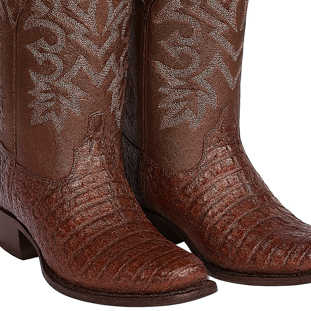 Los Altos Belly 7 Toe Brown Caiman Boots