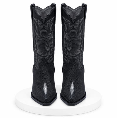 Los Altos Black Snip Toe Genuine Stingray