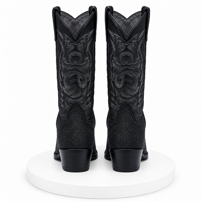 Los Altos Black Snip Toe Genuine Stingray