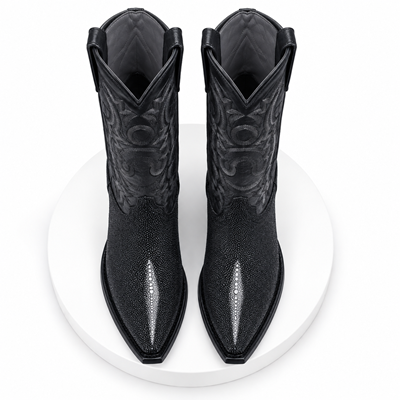 Los Altos Black Snip Toe Genuine Stingray