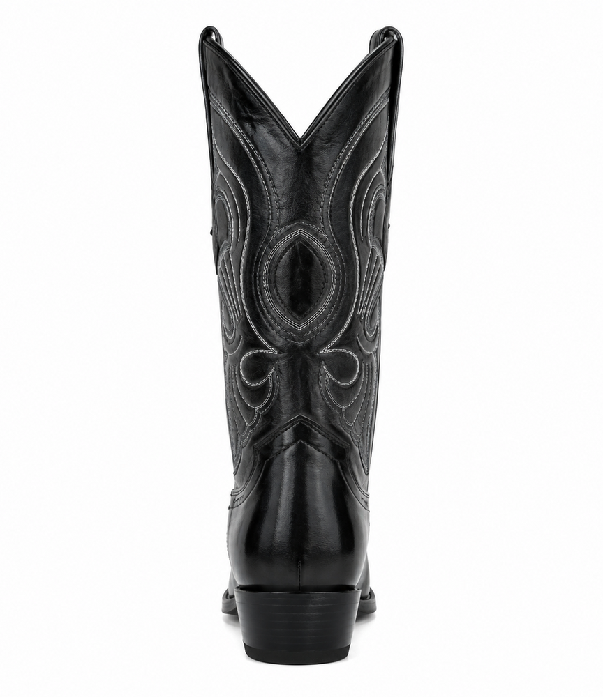 Los Altos Boots Black R-Toe Genuine Eel - Botas De Anguila