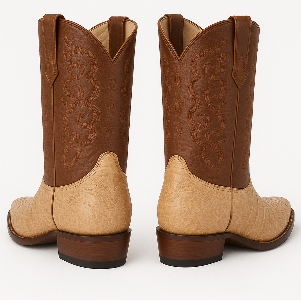 Los Altos Boots Caiman Belly Cognac Cowboy Boots J-Toe