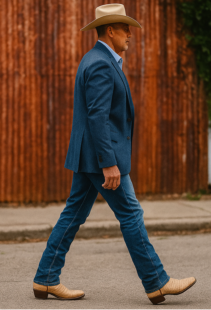 Los Altos Boots Caiman Belly Cognac Cowboy Boots J-Toe