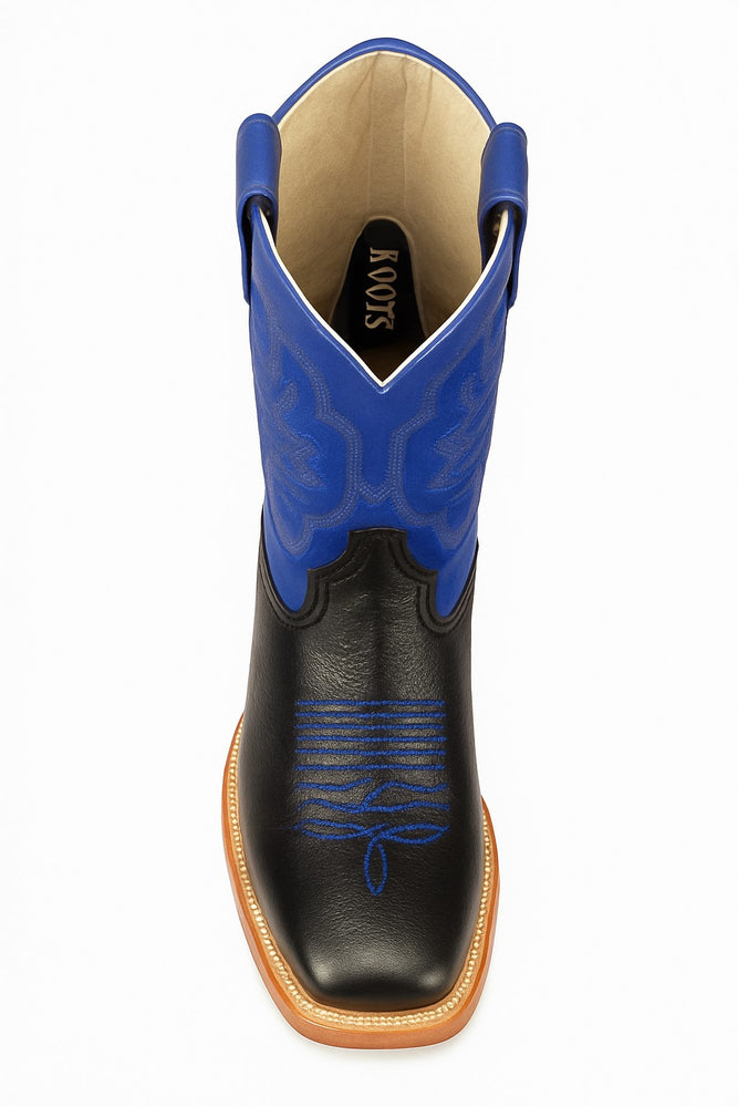 Los Altos Boots Men's Grisly Wide Square Toe Boots Black/Blue