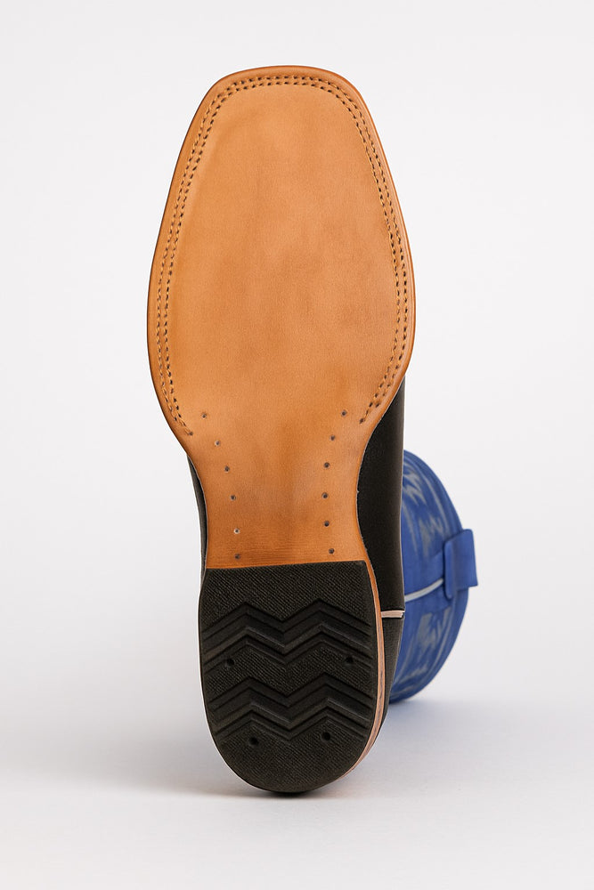 Los Altos Boots Men's Grisly Wide Square Toe Boots Black/Blue