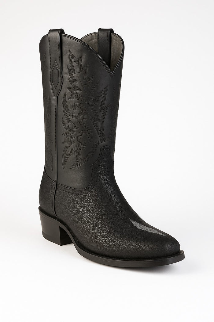 Los Altos Boots Men's Single Stone Stingray Square 7-Toe Cowboy Botas de mantarraya - Mantarraya boots