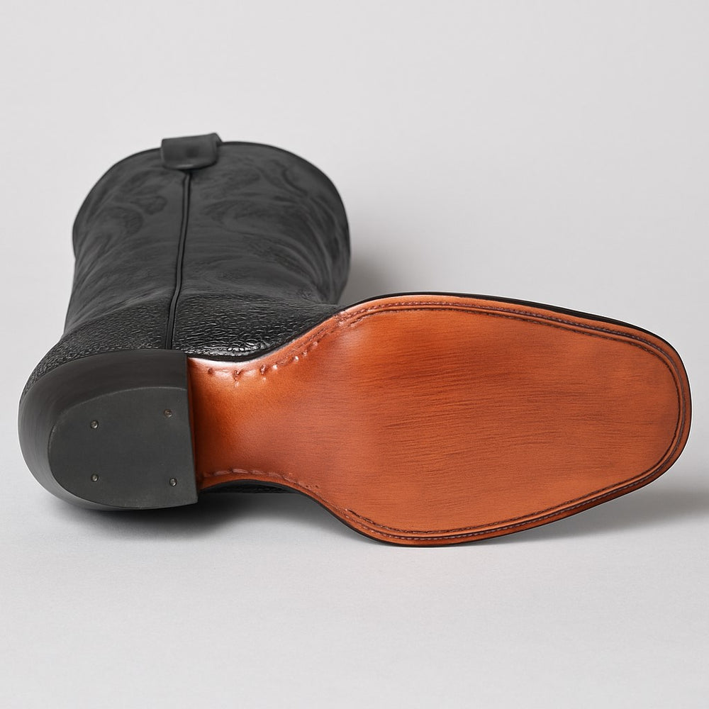 Los Altos Boots Men's Single Stone Stingray Square 7-Toe Cowboy Botas de mantarraya - Mantarraya boots