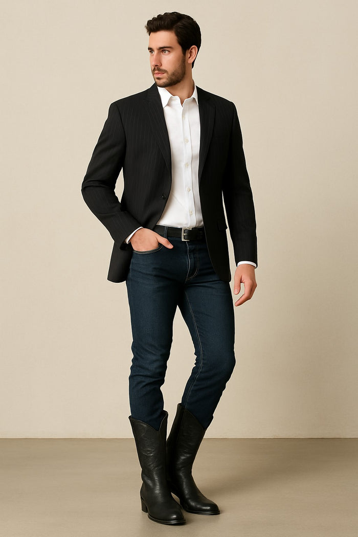 Los Altos Boots Men's Single Stone Stingray Square 7-Toe Cowboy Botas de mantarraya - Mantarraya boots