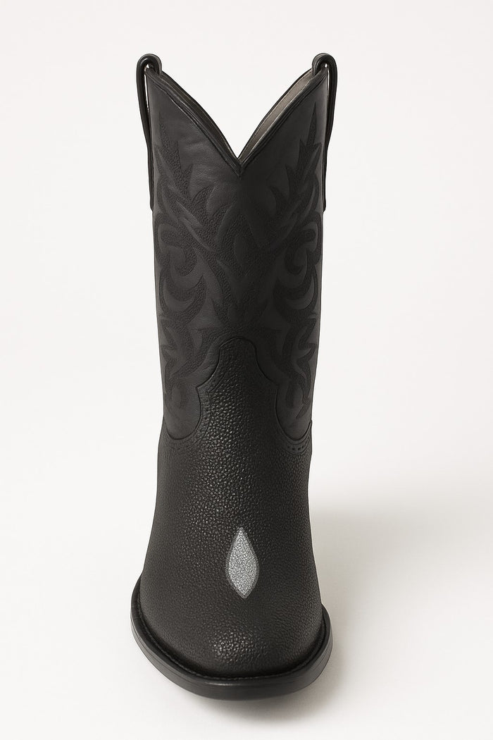Los Altos Boots Men's Single Stone Stingray Square 7-Toe Cowboy Botas de mantarraya - Mantarraya boots
