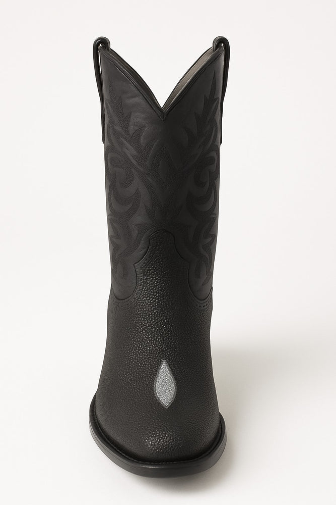 Los Altos Boots Men's Single Stone Stingray Square 7-Toe Cowboy Botas de mantarraya - Mantarraya boots