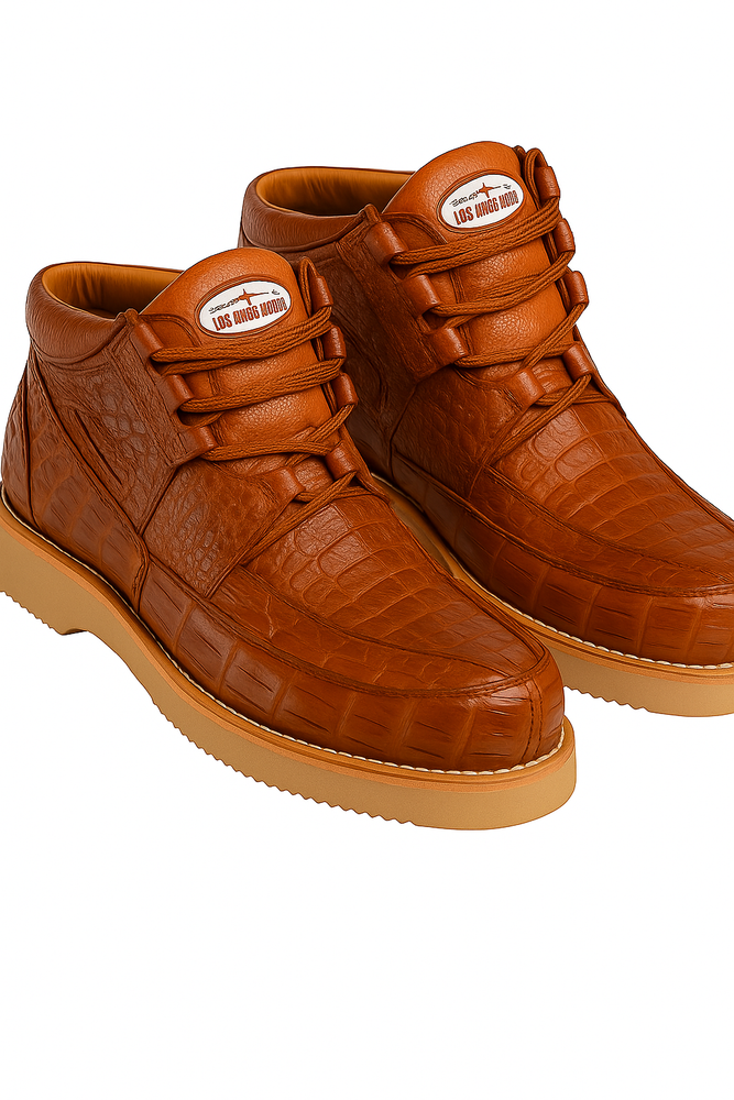 Los Altos Casual Cognac Full Caiman Skin Sneakers