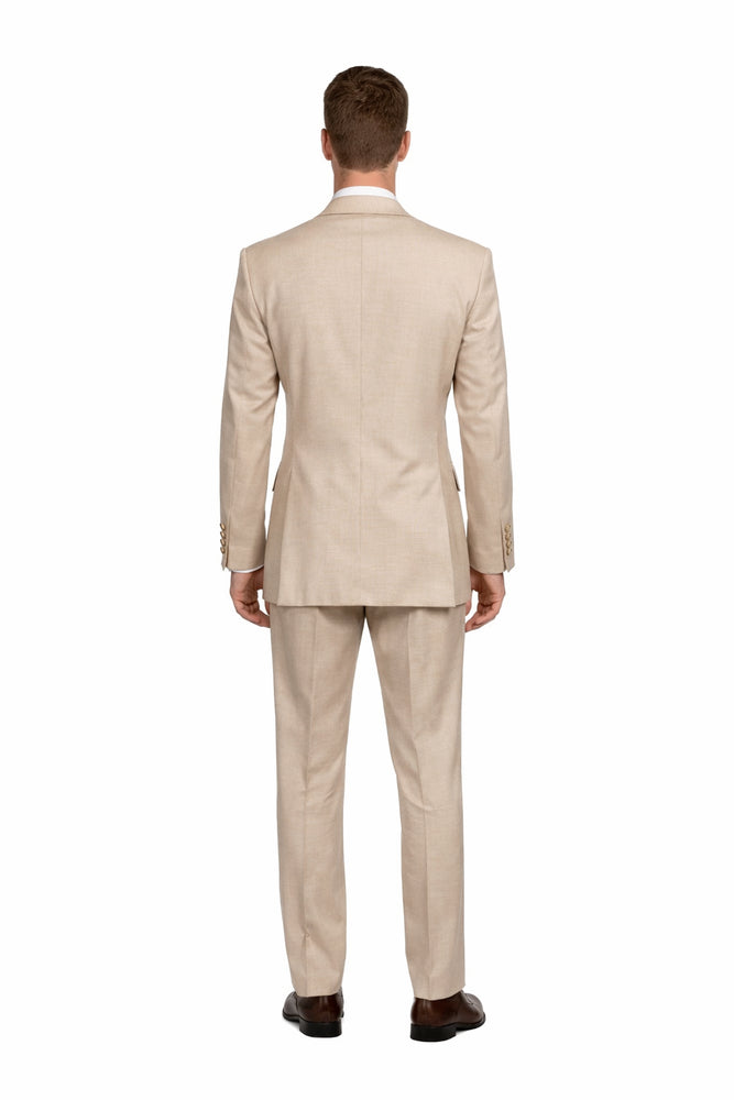 Imperial Sand Double-Breasted 2-Piece Power Suit by Rossiman