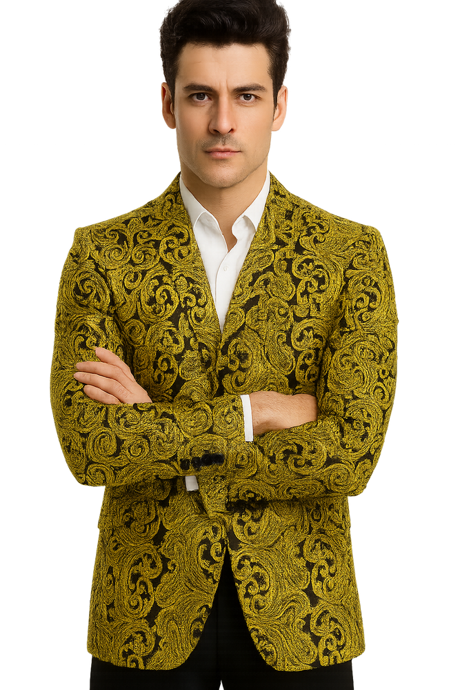 Big and Tall Tuxedo Fashionable Paisley Tuxedo Sparkling Pattern Blazer Available In Big and Tall Sizes