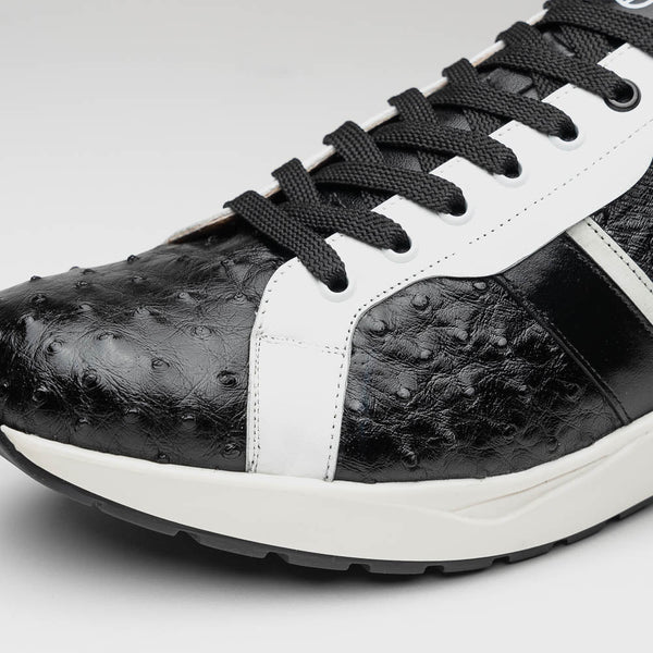 Marco_Di_Milano Lyon II: Black & White Leather Luxury Shoe