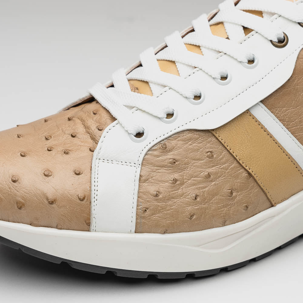 Marco Di Milano Lyon II Ostrich Quill & Calfskin Sneakers