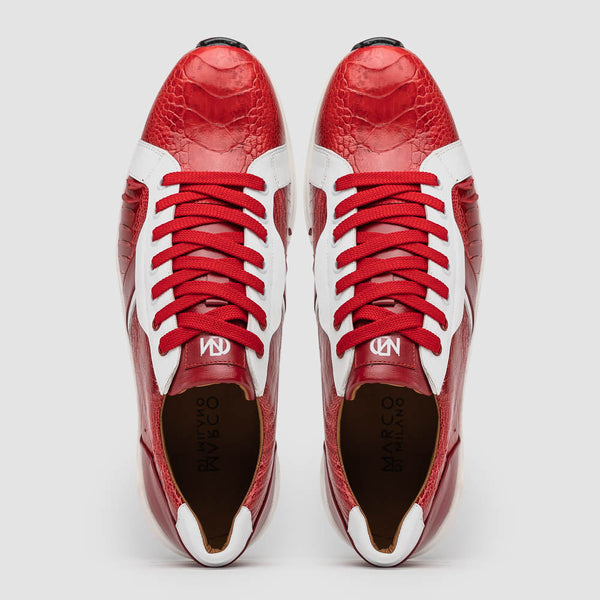 Marco Di Milano Lyon: Red & White Leather Dress Shoe