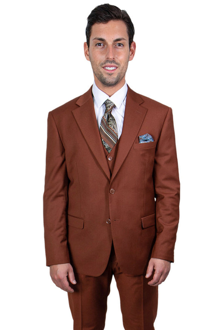 Men's Light Brown Suit Three Piece Set by Stacy Adams - Wedding - Prom
