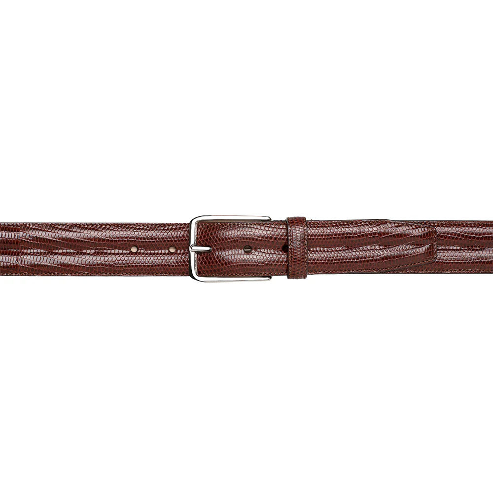Mezlan Classic Lizard Belt - Dark Brown