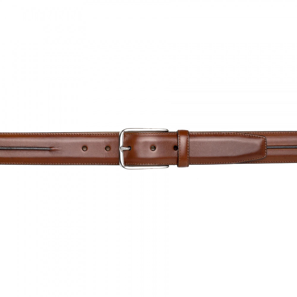 Mezlan Center-Piped Calfskin Belt