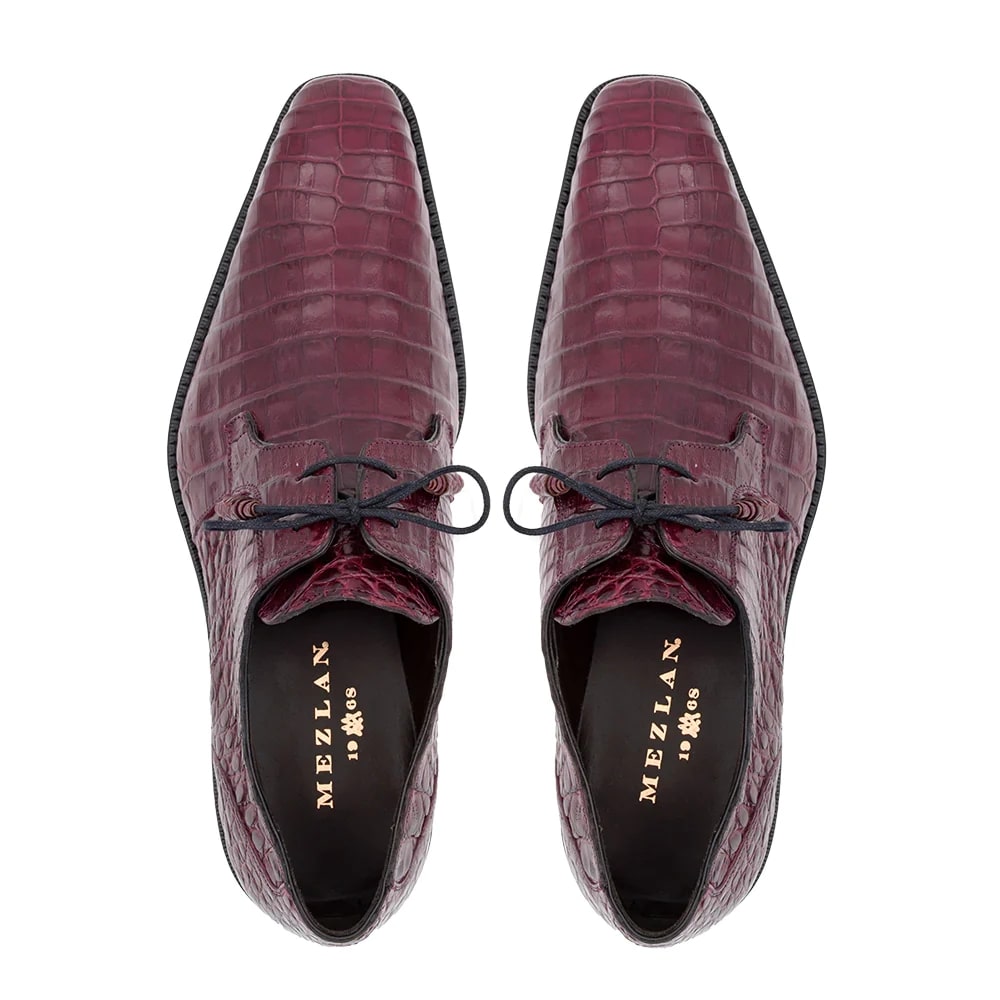 Mezlan Shoes Made in Spain - Mezlan Crocodile Derby Shoes - Mezlan Crocodile Derby Dress Shoes - Mezlan Dress Shoe On Sale