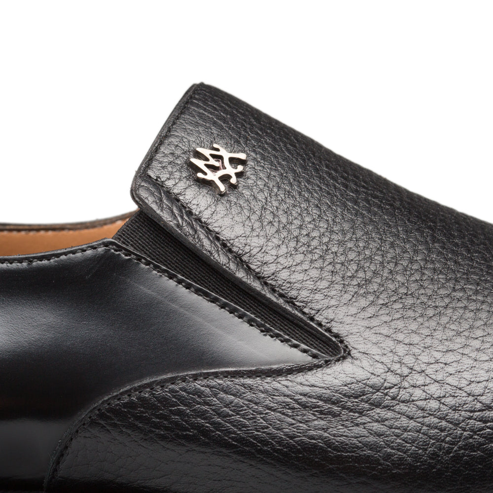 Mens Mezlan Modern Cap-Toe Slip-On Loafer Premium Calfskin That Bridges The Gap Between Formal Oxfords & Everyday Loafers In Color Black