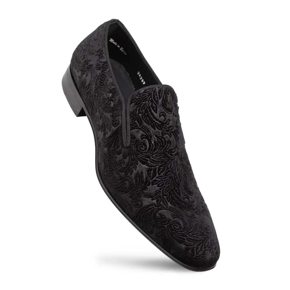 Mezlan Travolta Velvet Formal Loafer Black (21578)