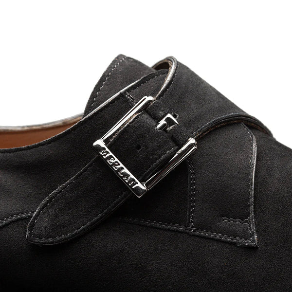 Mezlan Albini Suede Monk strap - Black