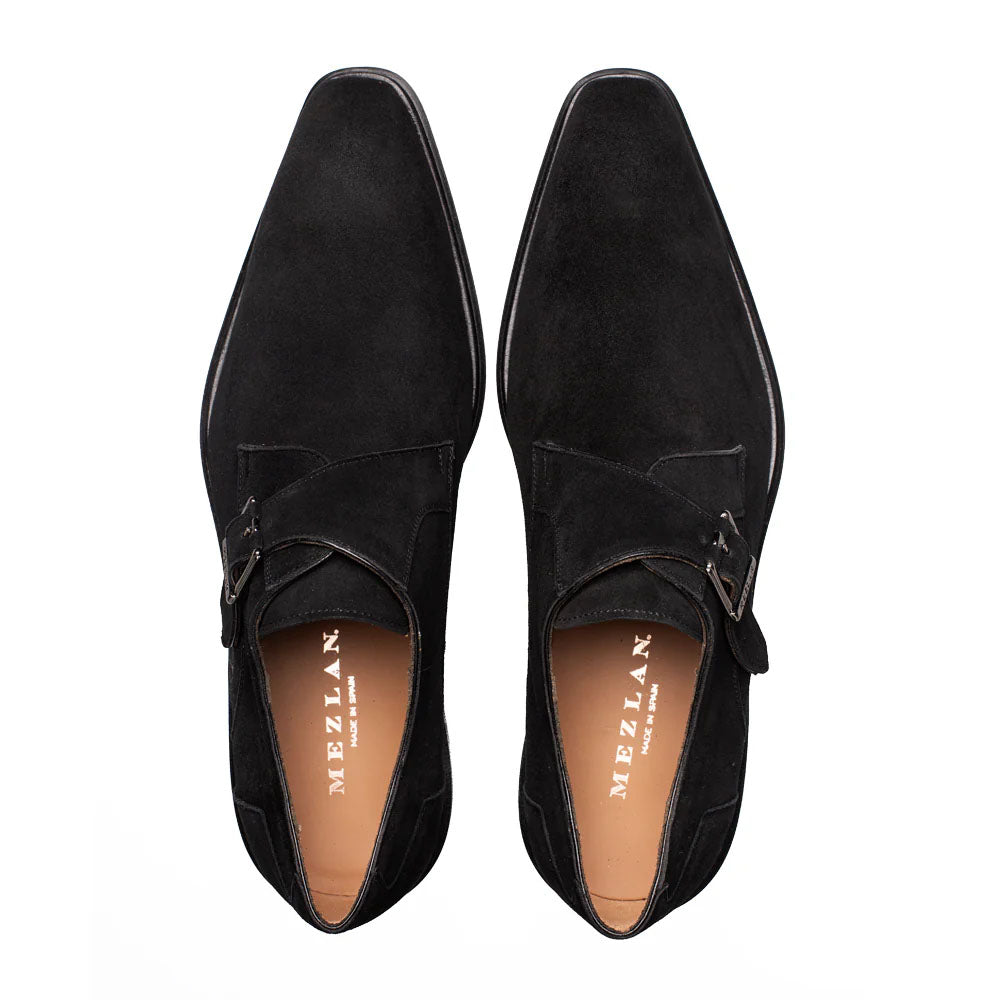 Mezlan Albini Suede Monk strap - Black