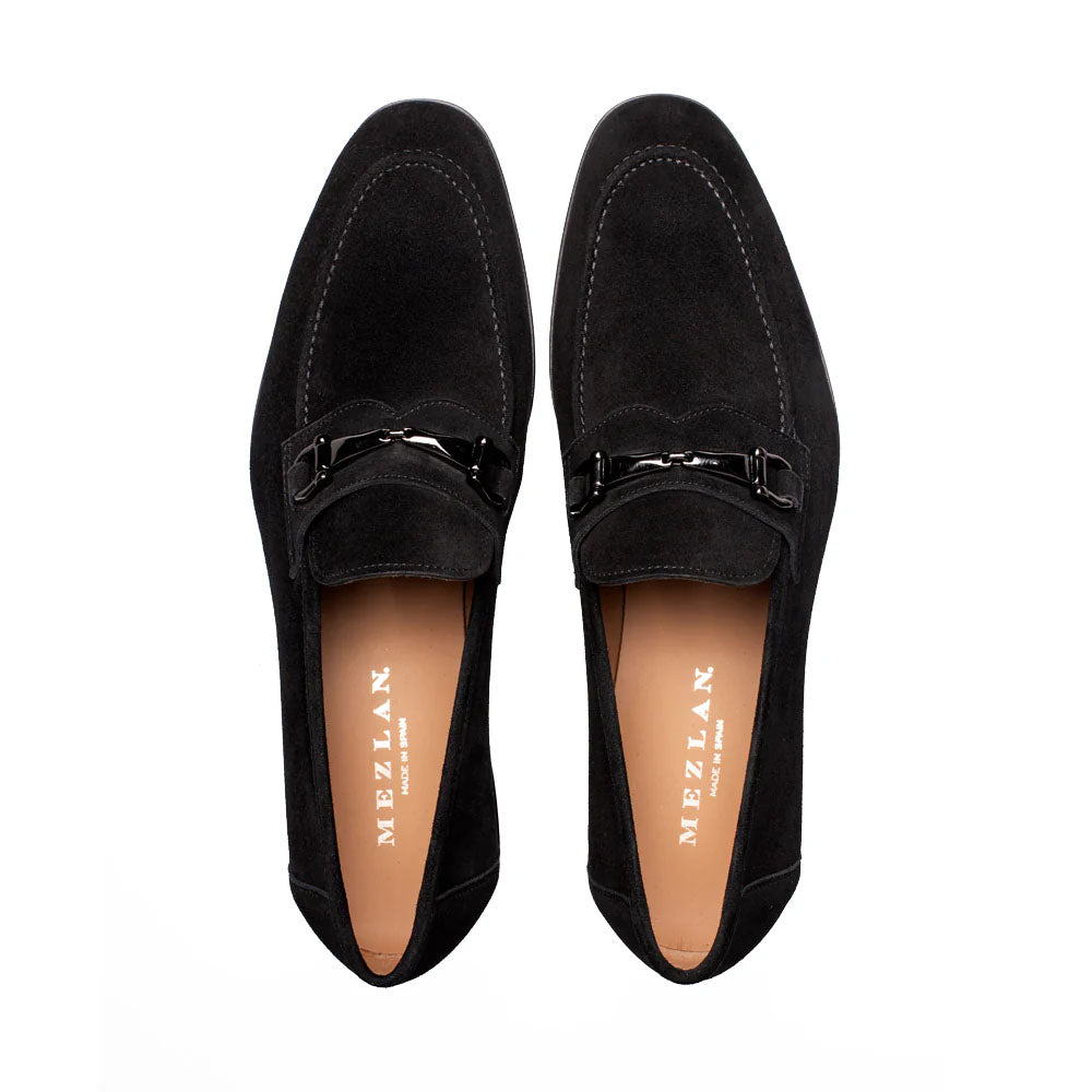 Mezlan Bracco Suede Ornament Loafer Black (21735)