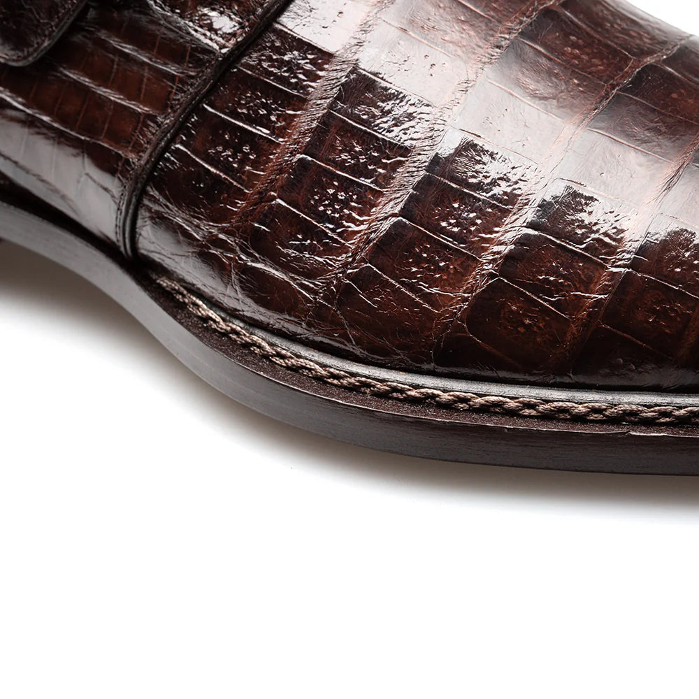 Mezlan Gigolo Crocodile Monk Strap