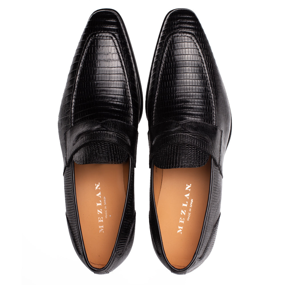Mezlan Mayor Lizard Penny Loafer - Luxury Men's Dress Shoe