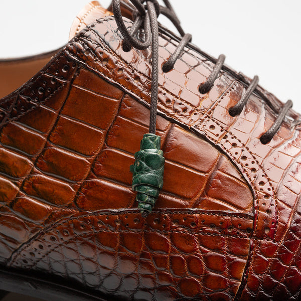 Mezlan Marble Multi-Tone Alligator Oxford Dress Shoe