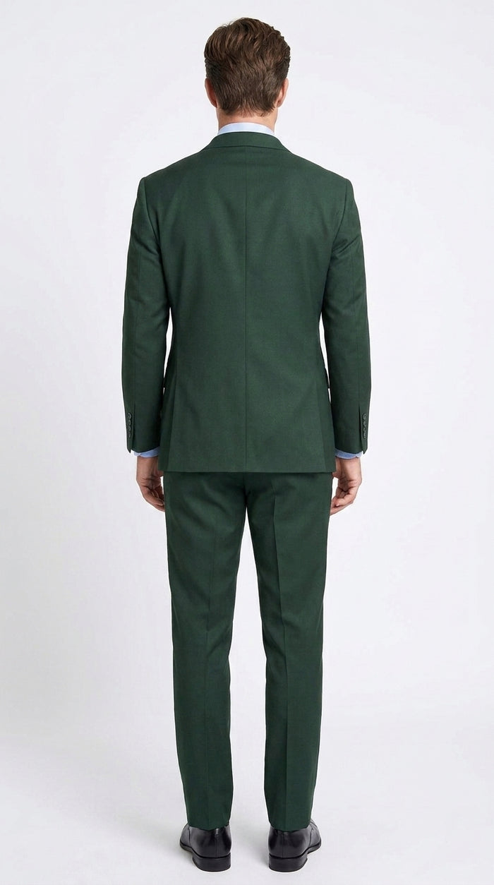 Ramses Collection Men’s Hunter Green Double Breasted 2 Piece Suit, Regular Fit Suit with Elastic Waist Pants