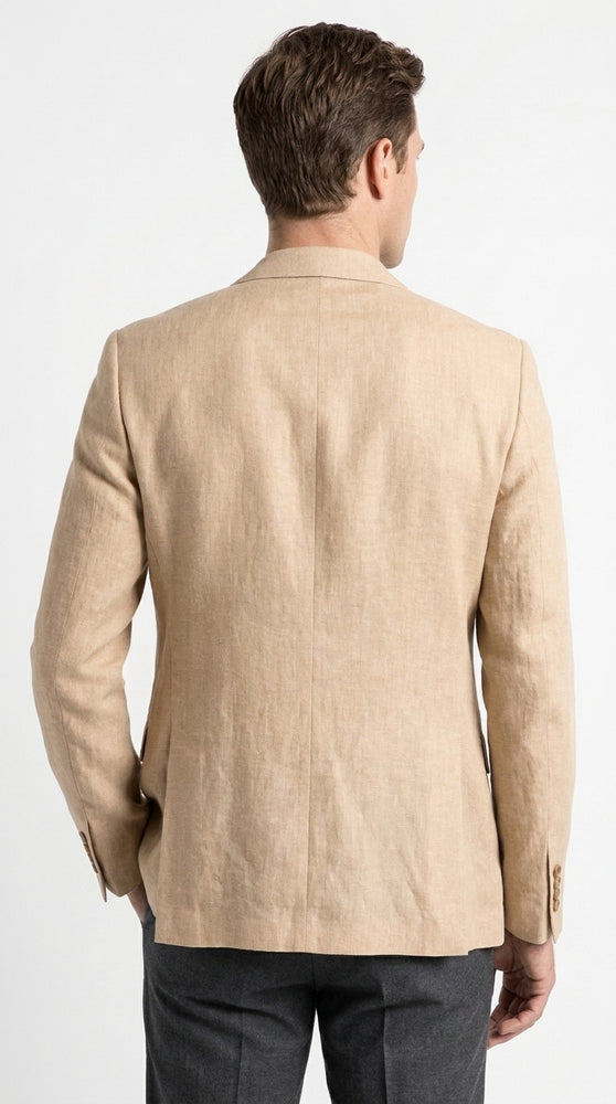 Men’s Tan Sport Coat, Beige Summer Blazer for Wedding Business and Casual Events