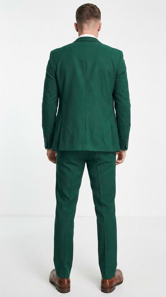 Men’s Emerald Green 3-Piece Suit – Hunter Green Wedding, Prom and Formal Suit with Vest